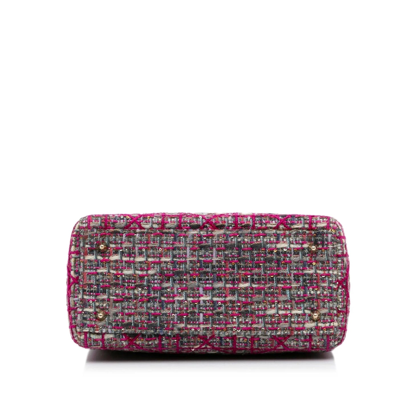 Pink Dior Medium Tweed Macrocannage Lady Dior Satchel