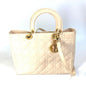 Dior Handbag Patent leather Beige type Lady Dior LADYDIOR Canage Women