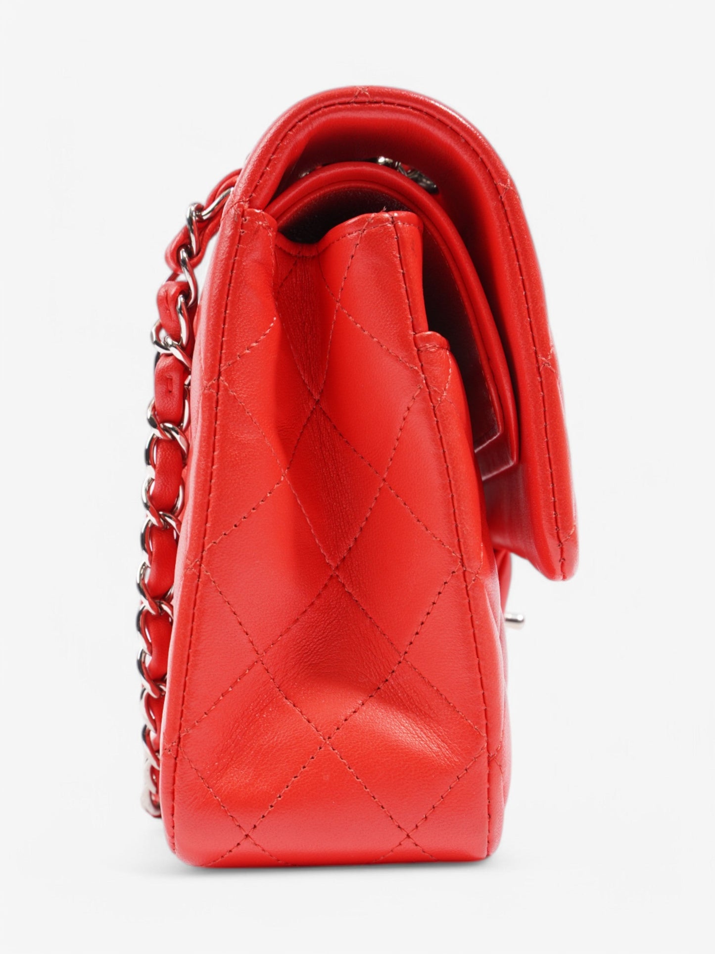 Chanel Classic Double Flap Red Lambskin Leather Medium