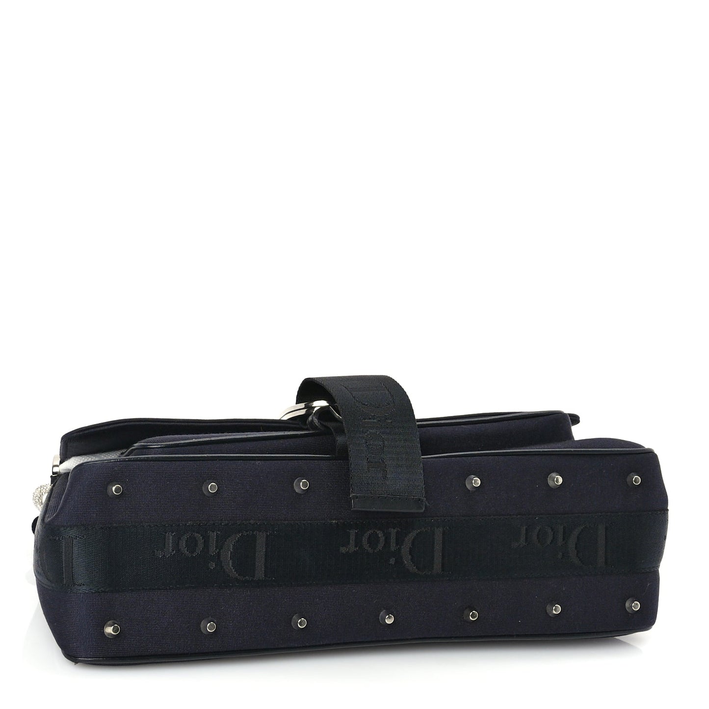 Christian Dior Silk Jersey Crystal Hardcore Bag Navy