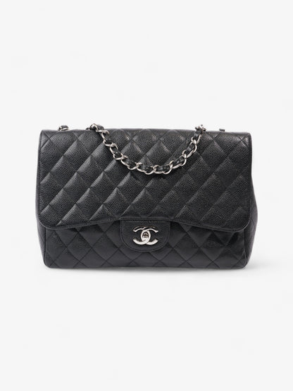 Chanel Classic Single Flap Black Caviar Leather Jumbo