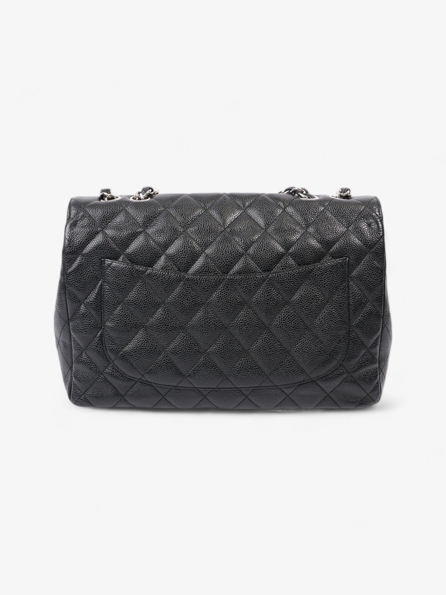 Chanel Classic Single Flap Black Caviar Leather Jumbo
