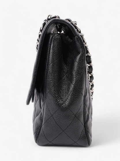 Chanel Classic Single Flap Black Caviar Leather Jumbo