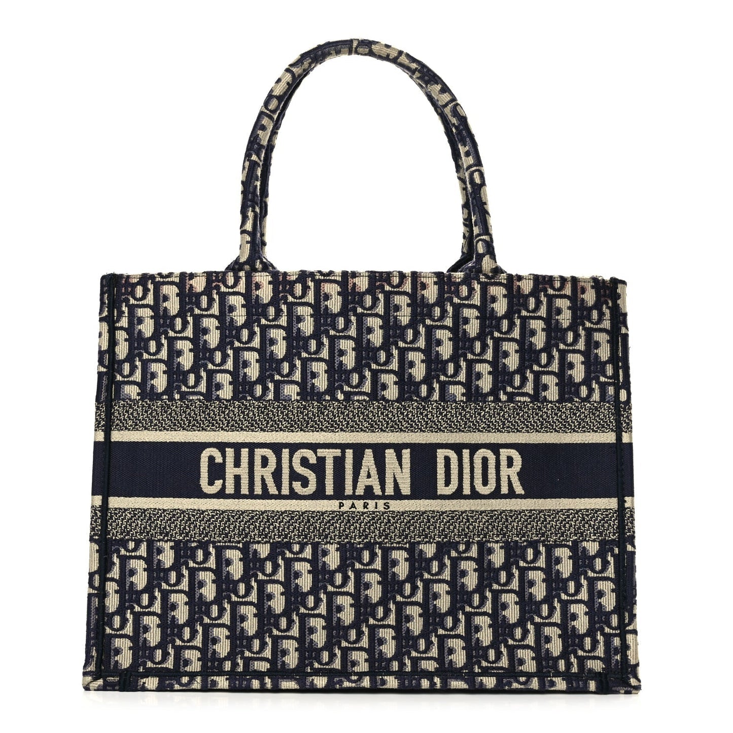 Christian Dior Oblique Medium Book Tote Blue Multicolor