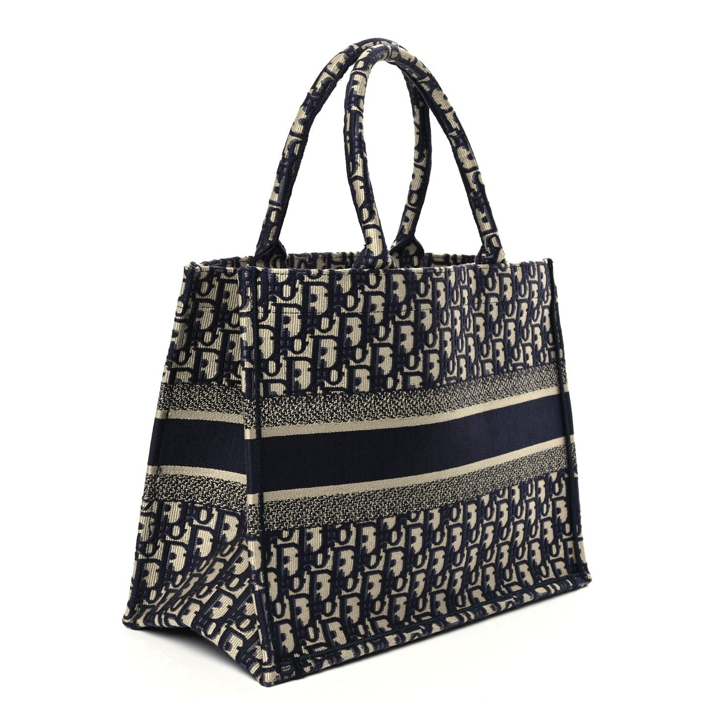 Christian Dior Oblique Medium Book Tote Blue Multicolor