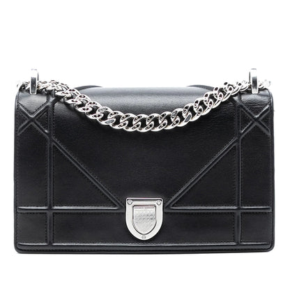 Black Dior Small Lambskin Diorama Flap Crossbody Bag