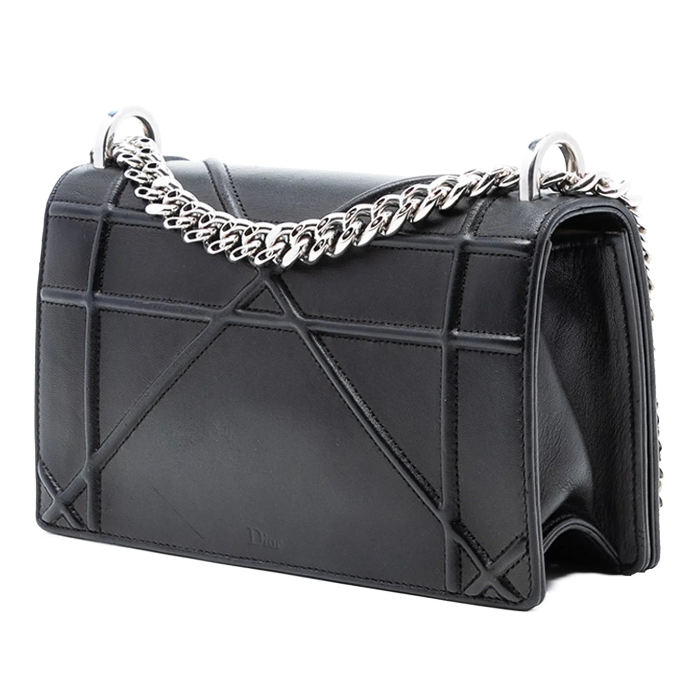 Black Dior Small Lambskin Diorama Flap Crossbody Bag