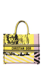 Christian Dior Medium Book Tote Yellow Purple