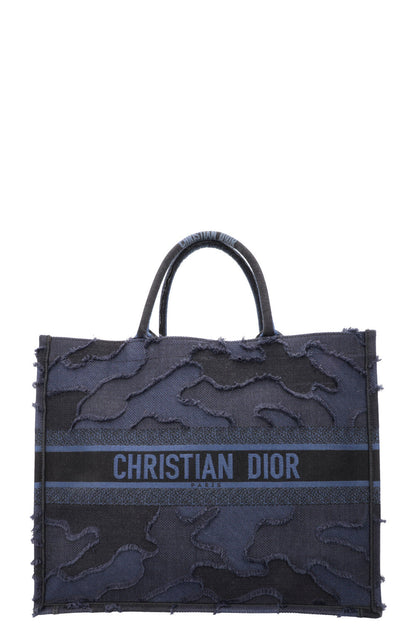 Christian Dior Medium Book Tote Navy Camouflage