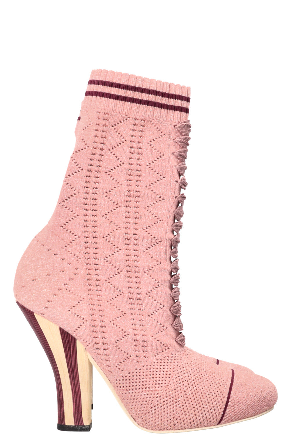 FENDI Boots Stretch Fabric Glitter Pink