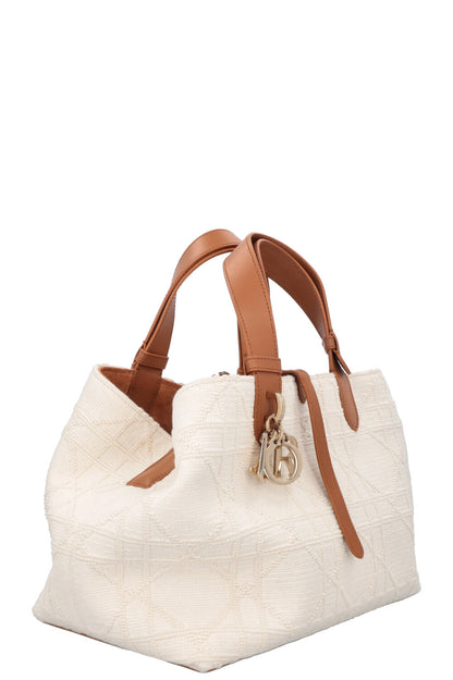 Christian Dior Medium Toujours Bag Macrocannage Canvas White Brown