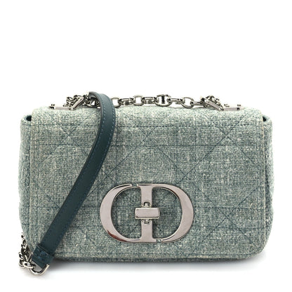 Christian Dior Tweed Macrocannage Small Caro Bag Light Green