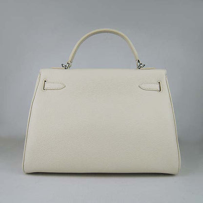 Luxury Hermes Kelly 32Cm Togo Leather Handbag 6108 Beige Silver