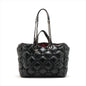 Chanel Bubble Kilt Leather Chain Top Bag Black Gummetal Gold 23rd