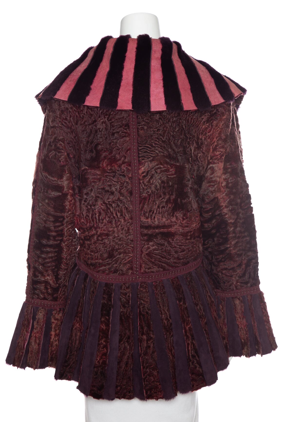 Fendi 2005 Fall/Winter Fur and Silk Belted Jacket SZ N/A