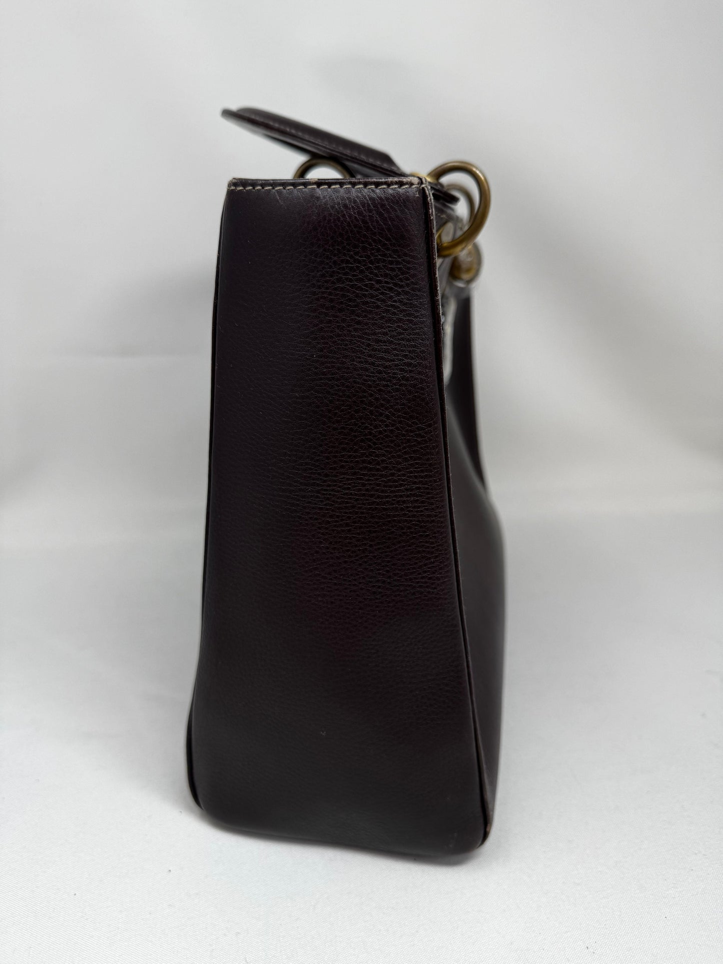 Christian Dior Diorissimo Tote Smooth Calfskin Large Purple Bj1-05
