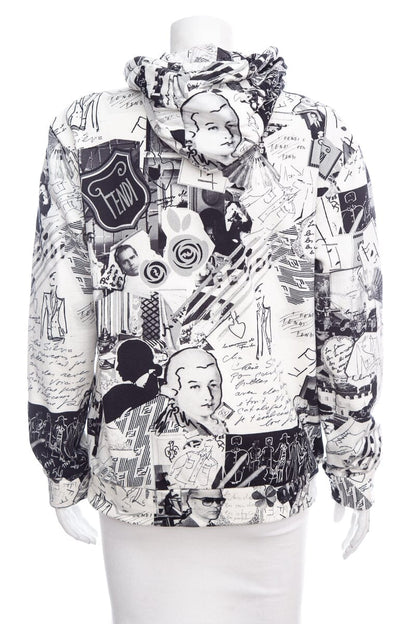 Fendi Black & White Graphic Sweatshirt SZ M