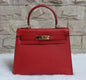 Luxury Hermes Kelly 28Cm Epsom Leather Handbag Red Gold