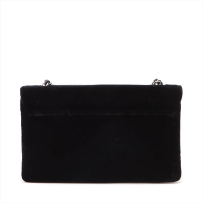 Chanel Camelia Belbet X Leather Chain Shoulder Bag Black Silver G
