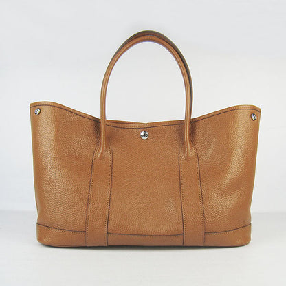 Luxury Hermes Garden Party Handbag Light Coffee