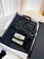 Chanel 22S Black White Pearl Evening Bag