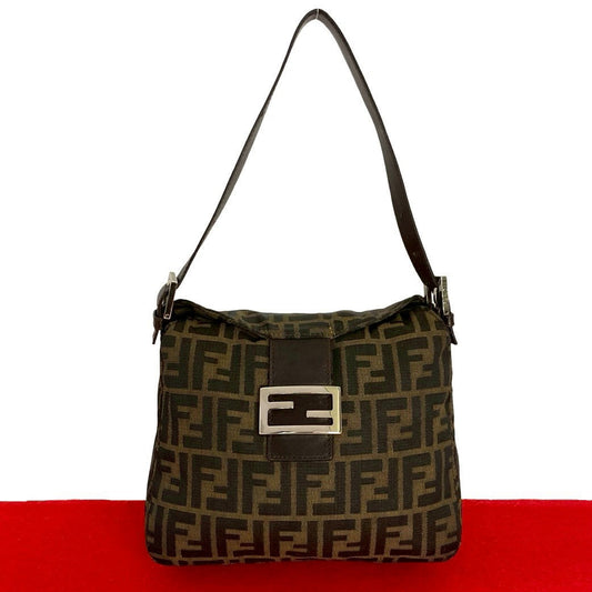 Fendi Mamma Baguette Canvas Leather 2Way Bag