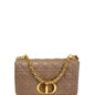 CHRISTIAN DIOR Caro Iridescent Leather Shoulder Bag Metallic Pink