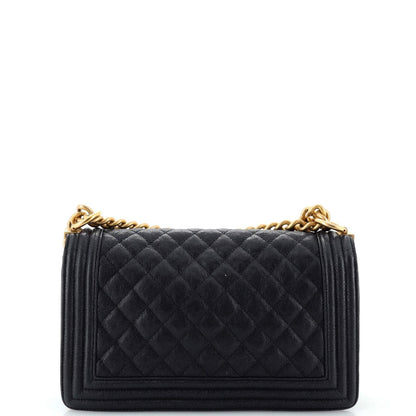 Chanel Boy Quilted Caviar Shoulder Bag Style