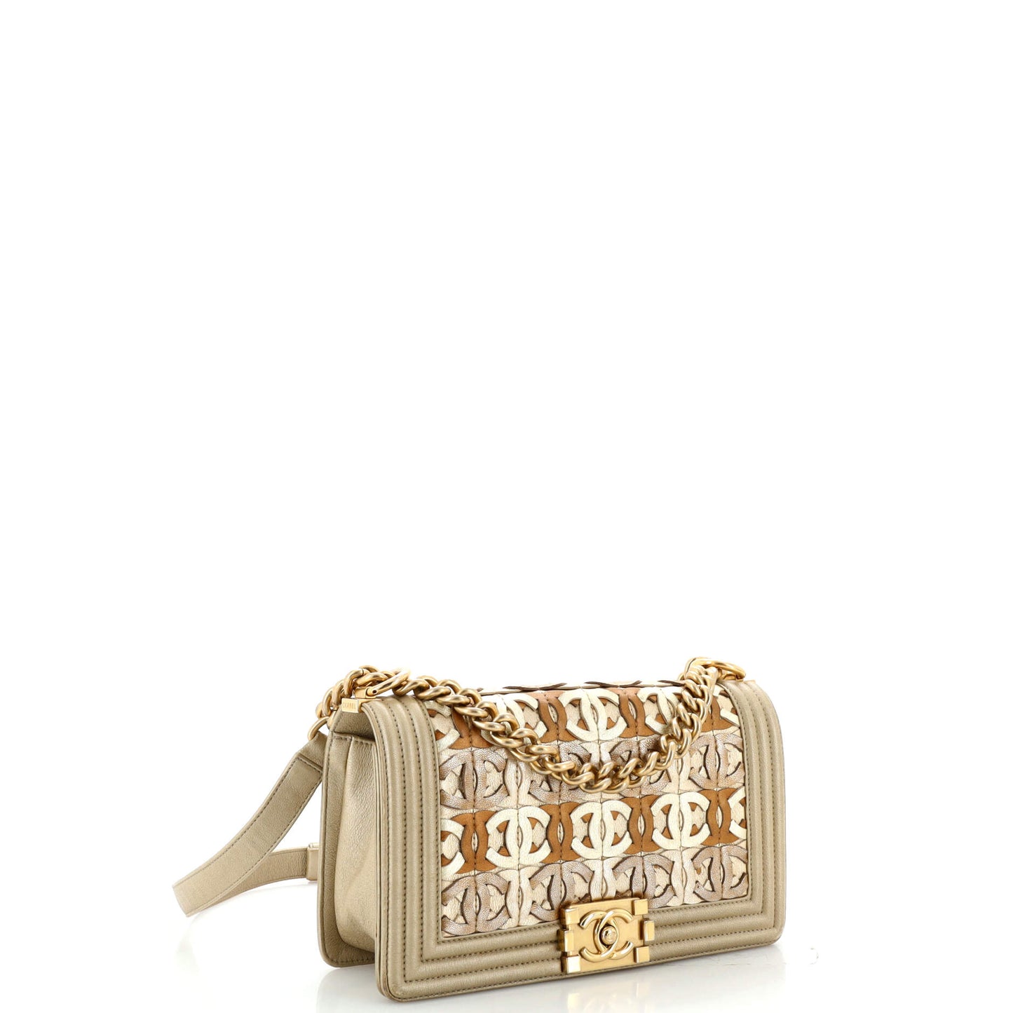Chanel Boy Flap Bag Woven Leather Old