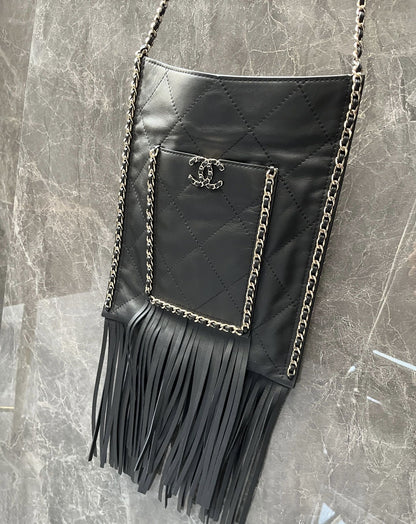 Rare Chanel 22C Leather Chain Tassel Small