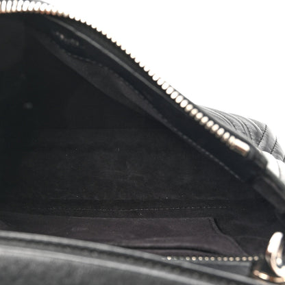 Fendi Shiny Nappa Trapuntata Chain Small DotCom Chain Satchel Black