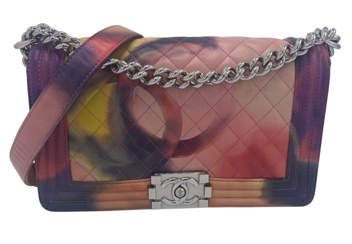 Chanel 15P Limited Edition Flower Power Medium Lambskin Boy Flap Bag