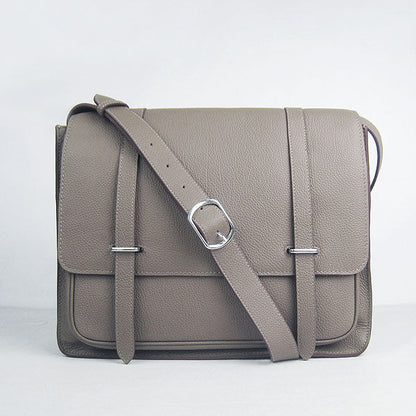 Luxury Hermes Steve Ladies Lambskin Khaki Handbag
