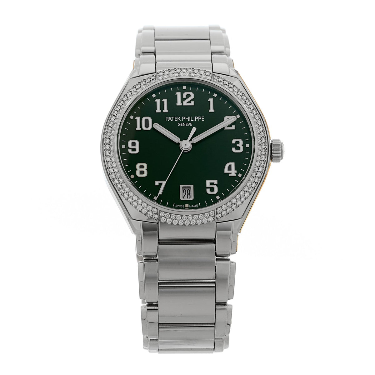 Stainless Steel Diamond 36mm Twenty-4 Automatic Watch Green 7300/1200A-011
