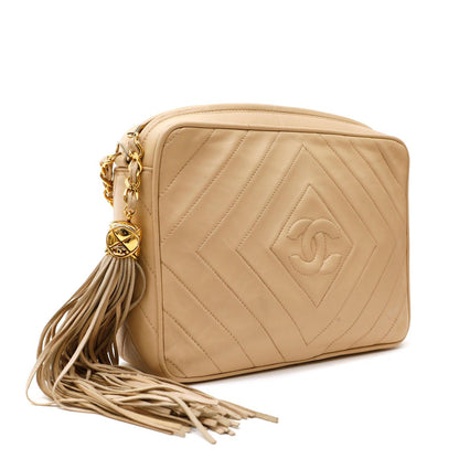 Chanel Quilted Leather Beige Crossbody Style