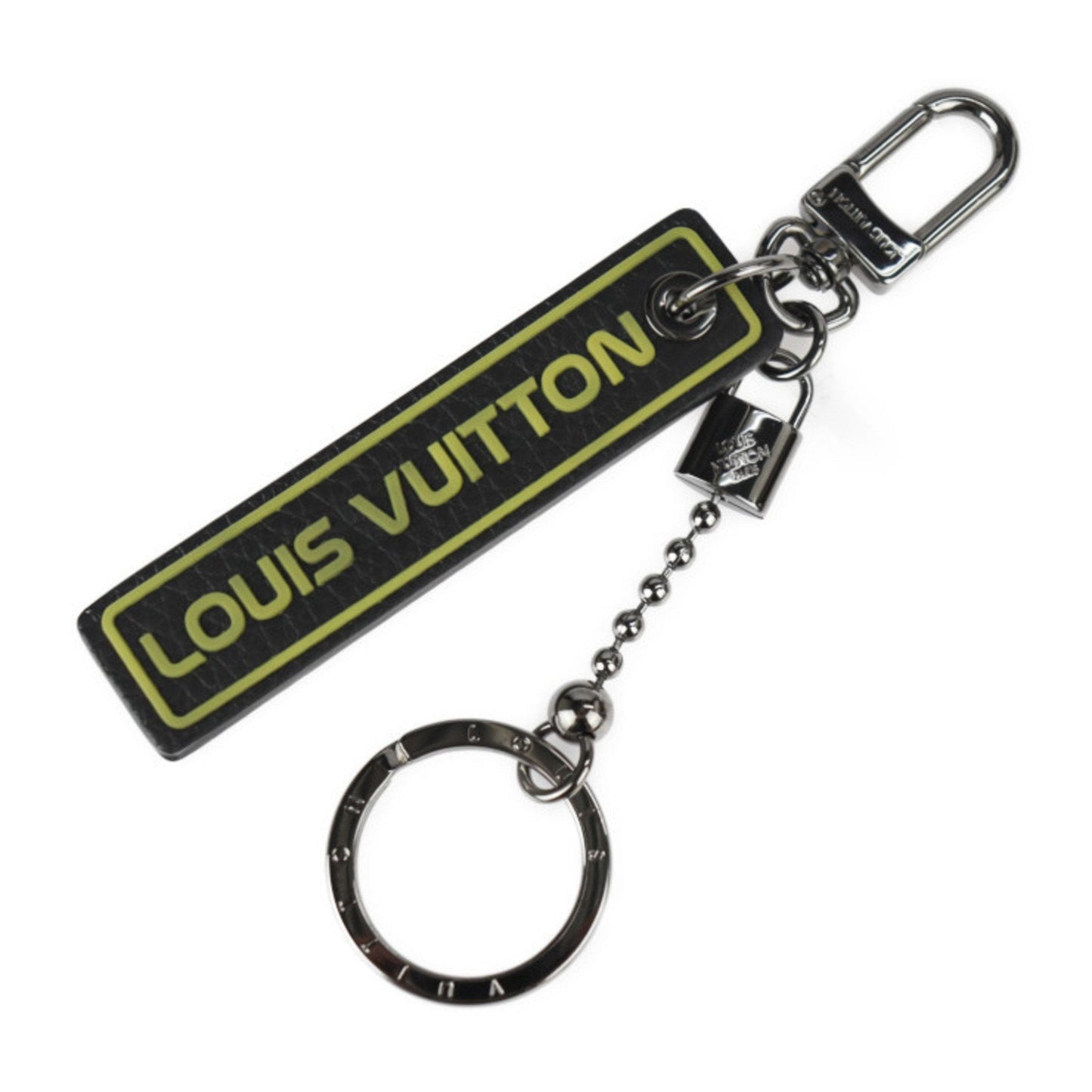 Louis Vuitton  yellow Leather Keyring