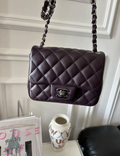 Chanel Lambskin Purple Shoulder Bag