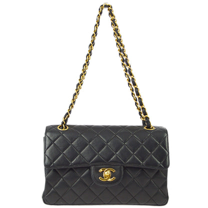 Chanel Black Lambskin Small Double Sided Classic Flap Bag