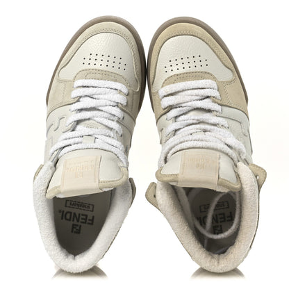 Fendi Suede Vitello Match High Top Sneakers 37 Ice White Ice Fendi White