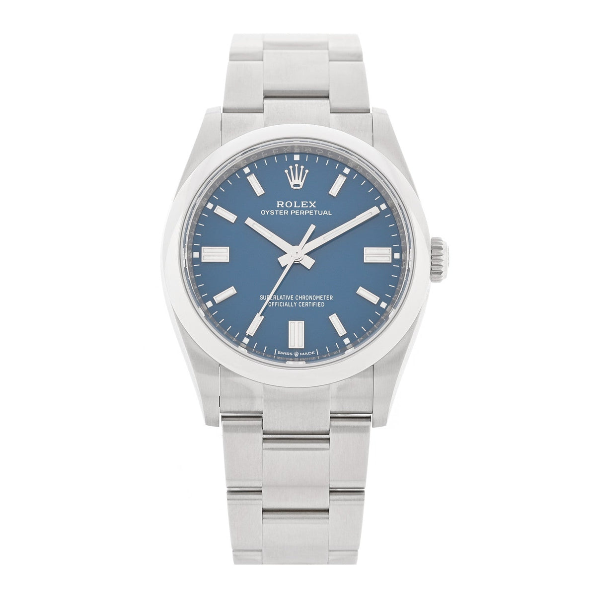 Stainless Steel 36mm Oyster Perpetual Watch Med Blue 126000