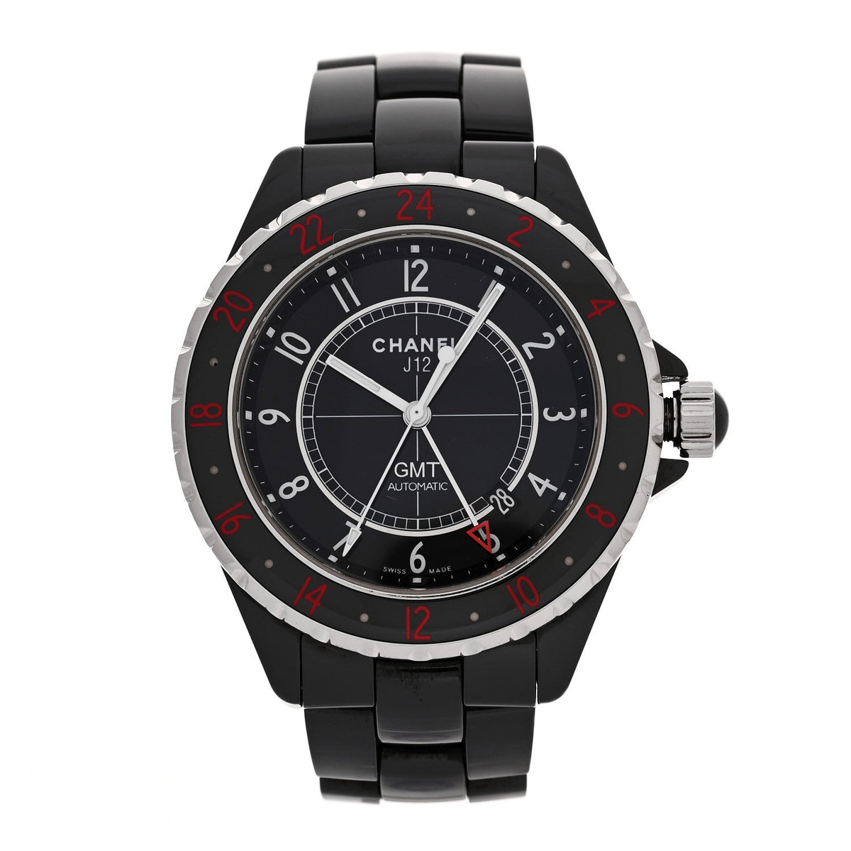 Stainless Steel Ceramic 41mm J12 GMT Automatic Watch Black