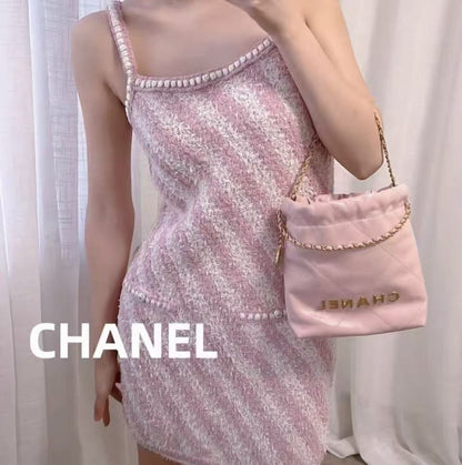 Chanel Luxury Leather Pink Shoulder Bag Style 2