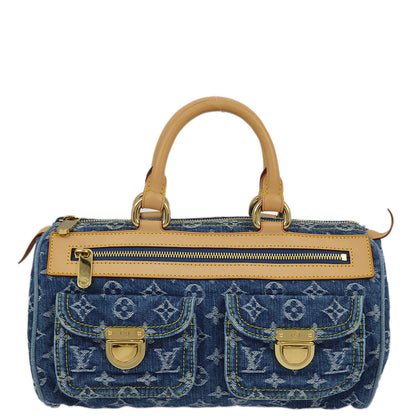 Louis Vuitton 2005 Blue Monogram Denim Neo Speedy Handbag M95019