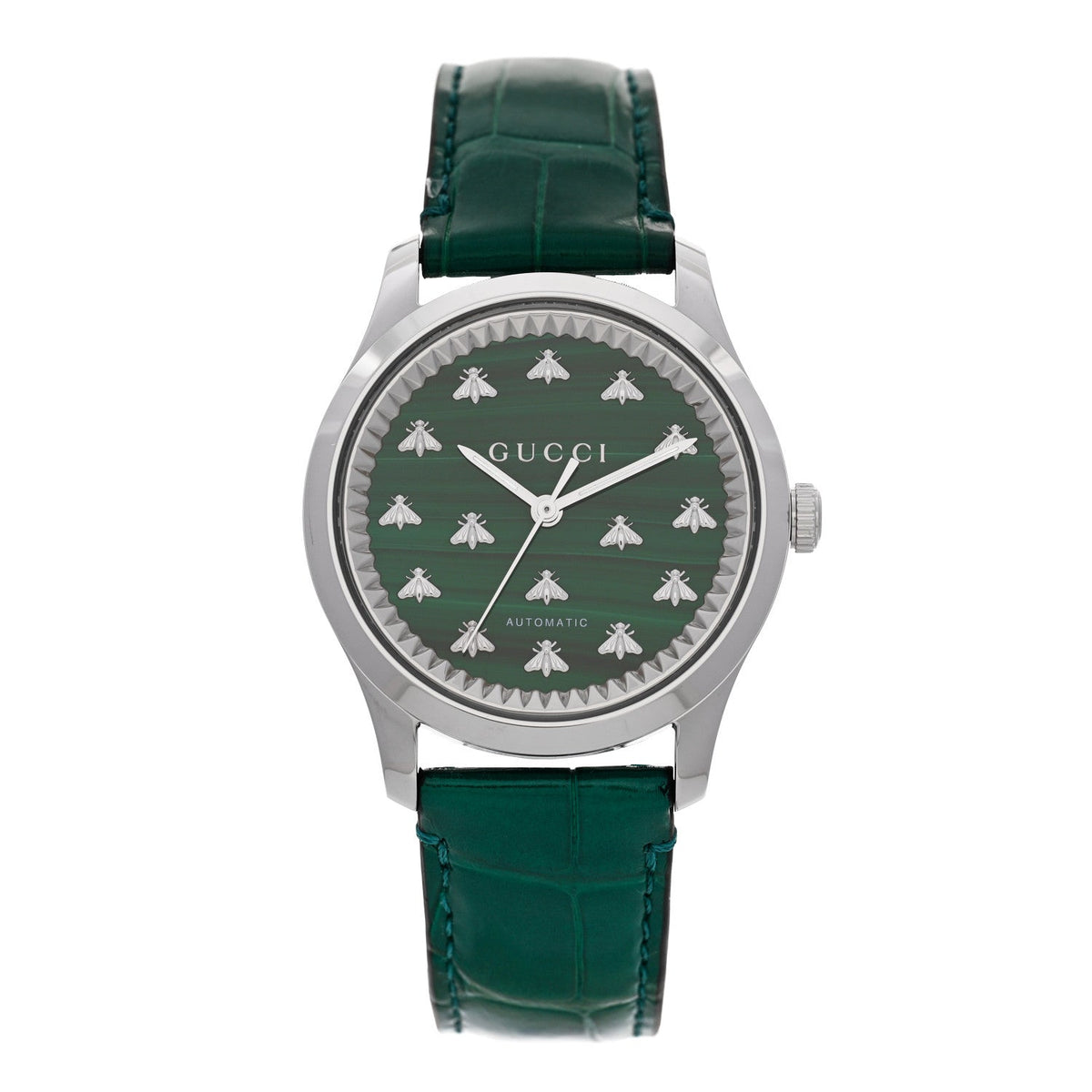 Stainless Steel Alligator Malachite 38mm G-Timeless Bee Automatic Watch