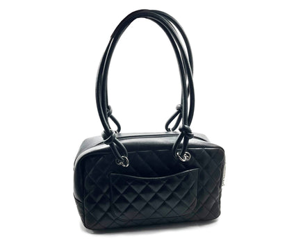Chanel Black Cambon CC Duffle Satchel Shoulder Bag