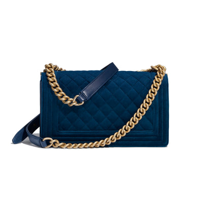 Chanel Boy Medium Blue Handbag Style 2