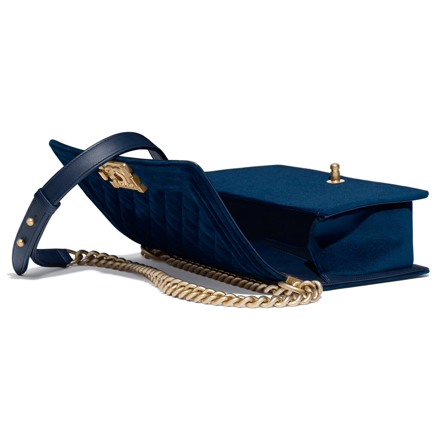 Chanel Boy Medium Blue Handbag Style 2