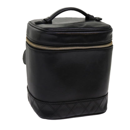 Chanel Bicolole Vanity Cosmetic Pouch Leather Black CC Auth bs13041