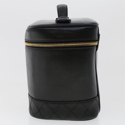 Chanel Bicolole Vanity Cosmetic Pouch Leather Black CC Auth bs6595