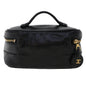 Chanel Bicolole Vanity Cosmetic Pouch Leather Black CC bs6921